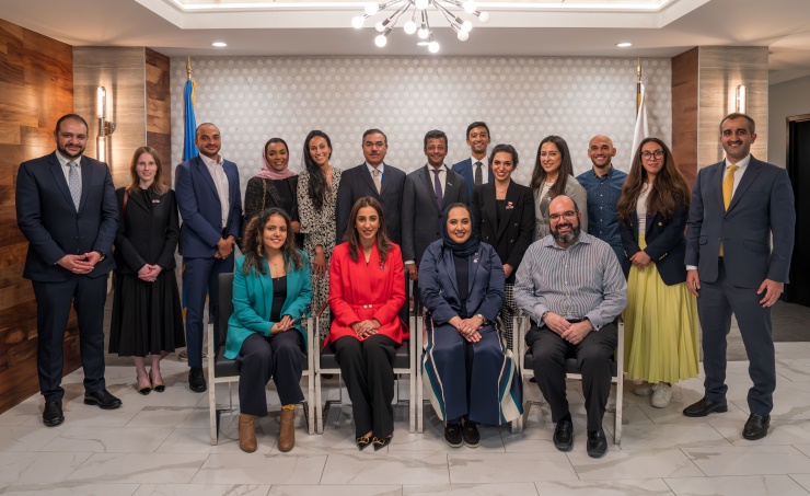 The Ministers of Housing and Sustainable Development meet with a group of Bahrainis working in international institutions and companies in New York City